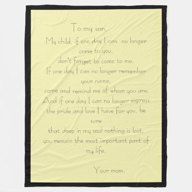 Mensaje de amor de madre/hijo manta de pulsera (Anverso)