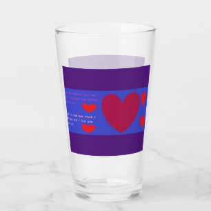 Mensaje de amor en una taza de vidrio diseño rojo 