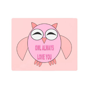 Mensaje de amor lindo Owl Impresiones de arte Meta