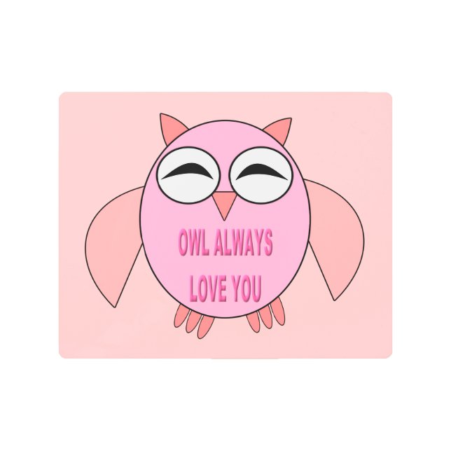 Mensaje de amor lindo Owl Impresiones de arte Meta (Anverso)