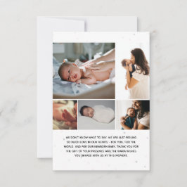 Mensaje de anuncio de nacimiento de cinco Collages