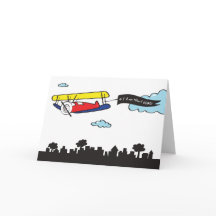Mensaje de Avión Adorable | Tarjeta de Te Quiero