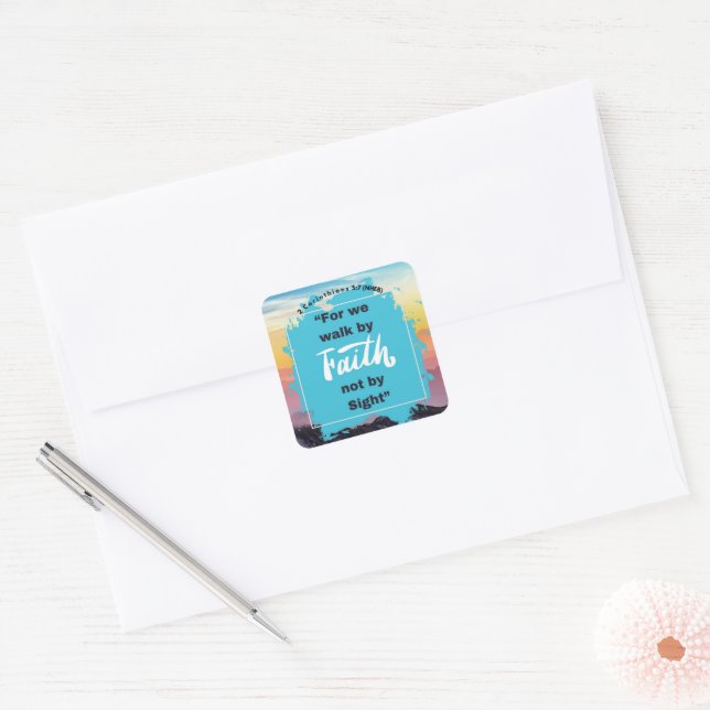 Mensaje de fe - 2 corintios - Pegatinas de plaza (Sobre)