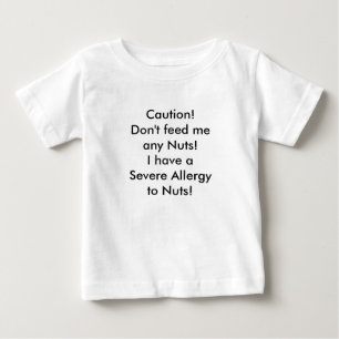 Mensaje de la alergia de la nuez de la camisa del