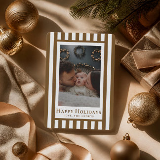 Mensaje de Navidad Clásico con Foto Familia a Raya