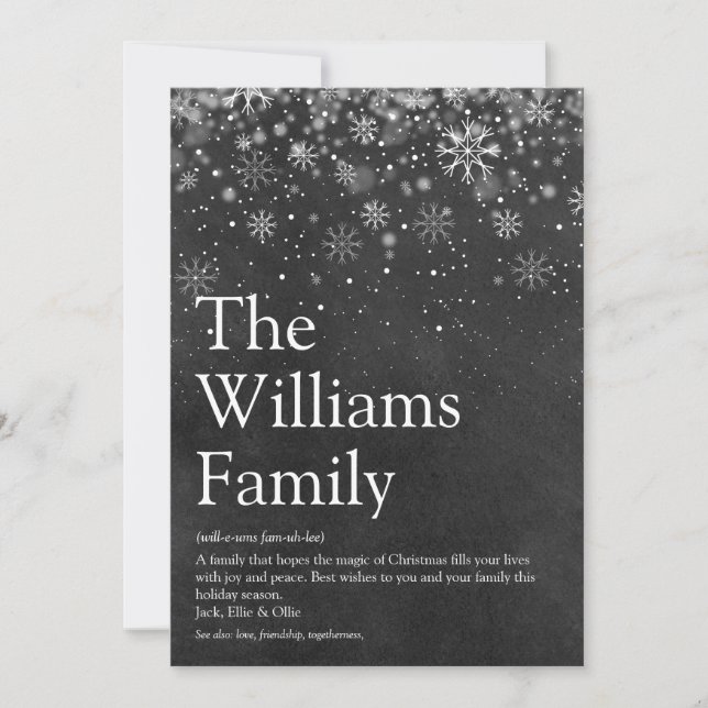 Mensaje de Navidad en Pizarra de Definición Famili (Anverso)