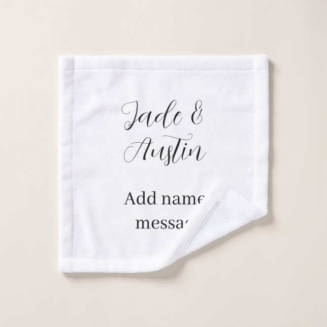 Mensaje de nombre de pareja de boda fecha romántic (Toallita)