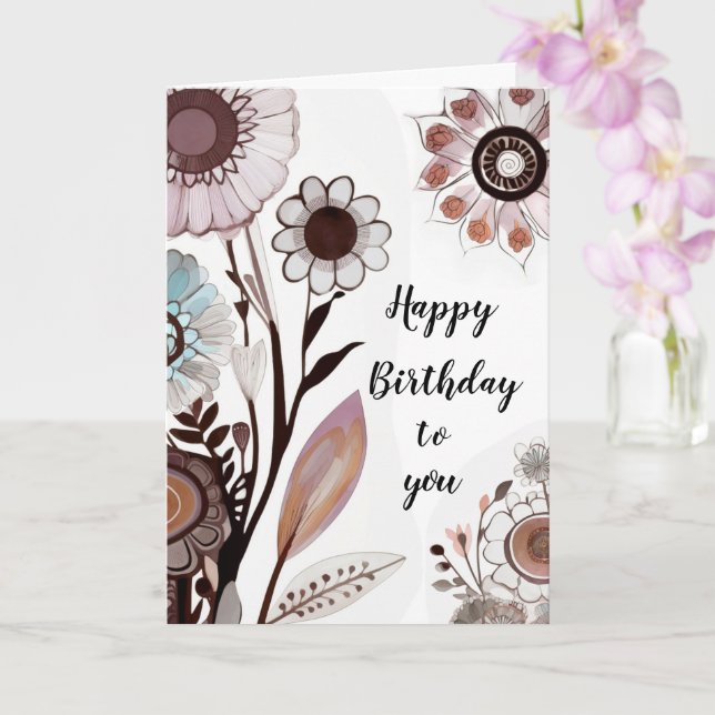 Mensaje de Personalizable floral tarjeta de cumple (Orquídea)