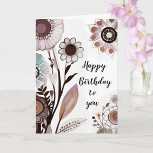 Mensaje de Personalizable floral tarjeta de cumple