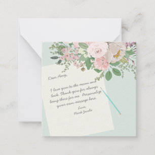 Mensaje de personalizado floral moderno nota de am