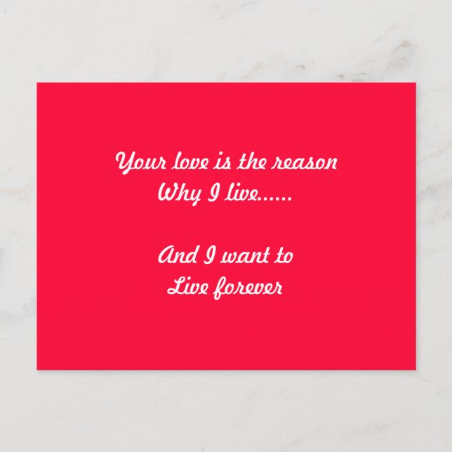 Mensaje de postales de amor (Anverso)