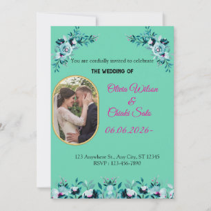 Mensaje de reverso de invitación de boda moderna