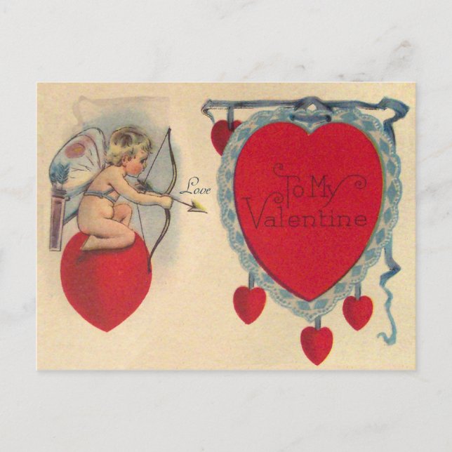 Mensaje de San Valentín de Cupido Tarjeta Postal V (Anverso)
