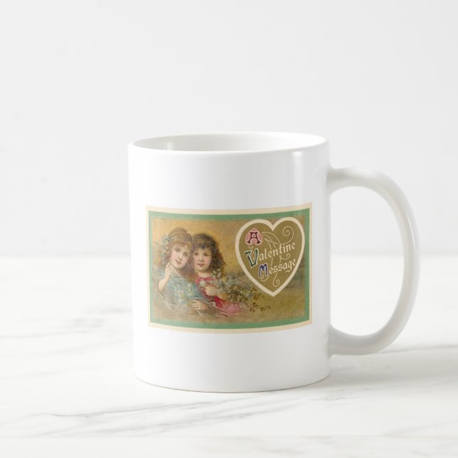 Mensaje de San Valentín Victoriano 2 Tazas de Chic (Derecha)