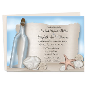 Mensaje de una botella - Invitaciones a la boda de