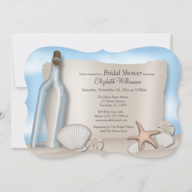 Mensaje de una invitación a una ducha de novia en  (Anverso)