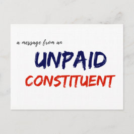 Mensaje de una postal constituyente no pagada