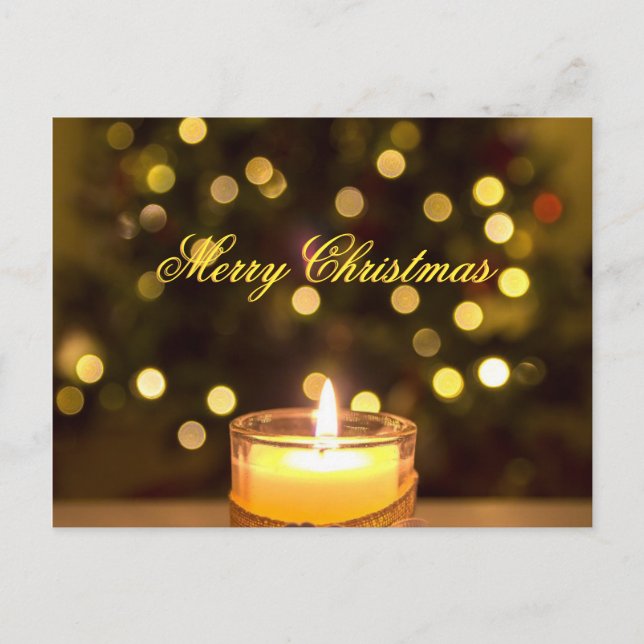 Mensaje de vela de Navidad a dirección de correo (Anverso)