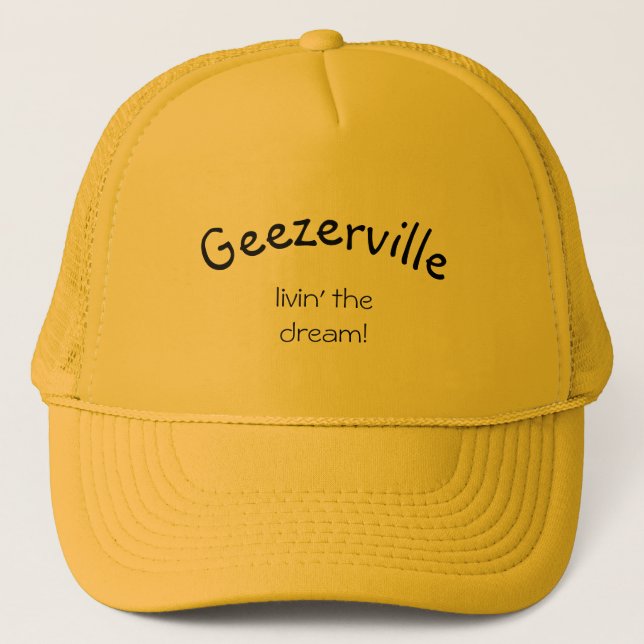 Mensaje divertido de Geezerville Gorra amarillo (Anverso)