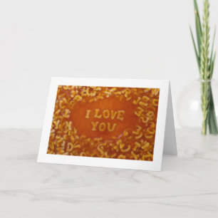 Mensaje en mis tarjetas de la sopa: Te amo
