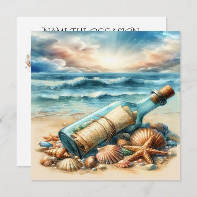 Mensaje en una invitación de botella (Anverso / Reverso)