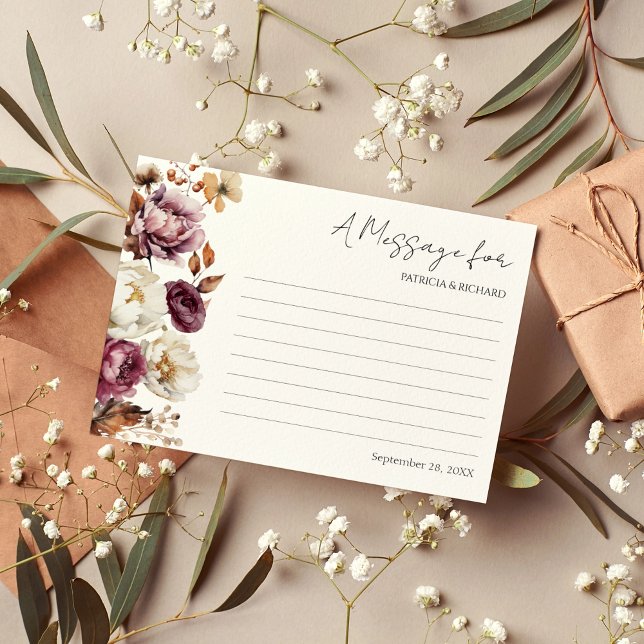 Mensaje En Una Tarjeta De Botella | Boda de otoño  (Subido por el creador)