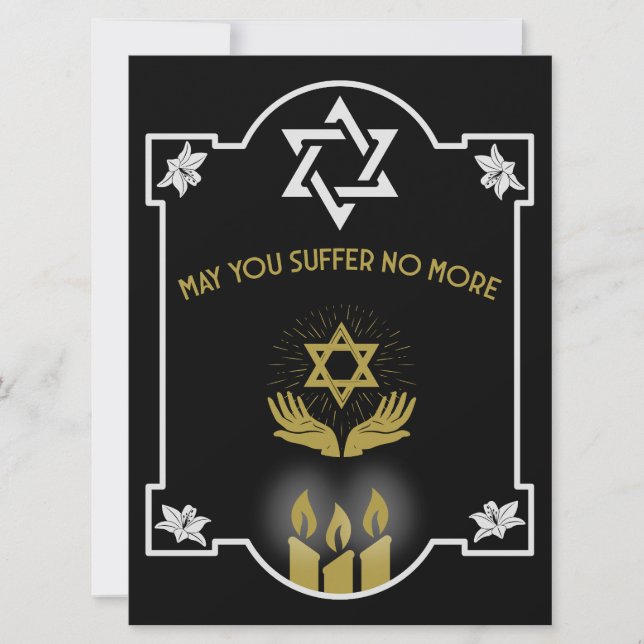 Mensaje funeral de la Condolencia Judía (Anverso)