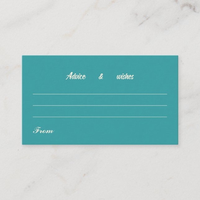 Mensaje para tarjeta Boda simple Verde azulado (Anverso)