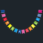 Mensaje personalizado Arcoiris es pancarta Chica<br><div class="desc">Las cartas se pueden cambiar para que se adapten a tu evento; también son excelentes para los cumpleaños de los niños. También puede agregar sus propias imágenes de fondo y fotos,  así como copiar y pegar los patrones existentes (puntos de polka y rayas) en otras banderas.</div>