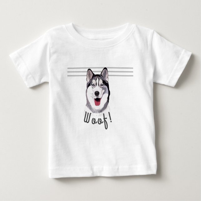 Mensaje personalizado: camiseta para bebé Husky si (Anverso)