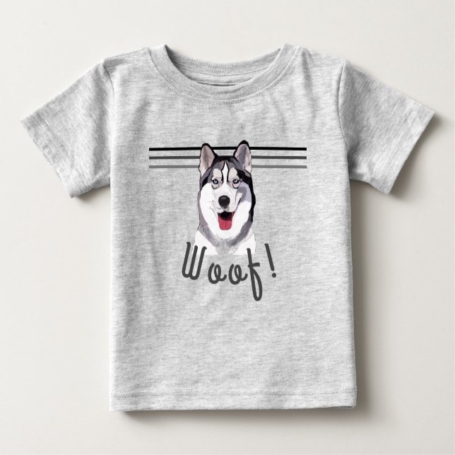 Mensaje personalizado: camiseta para bebé Husky si (Anverso)