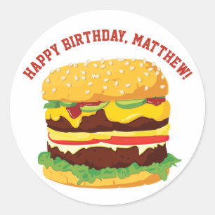 Mensaje personalizado Cheeseburger Pegatinas o sel