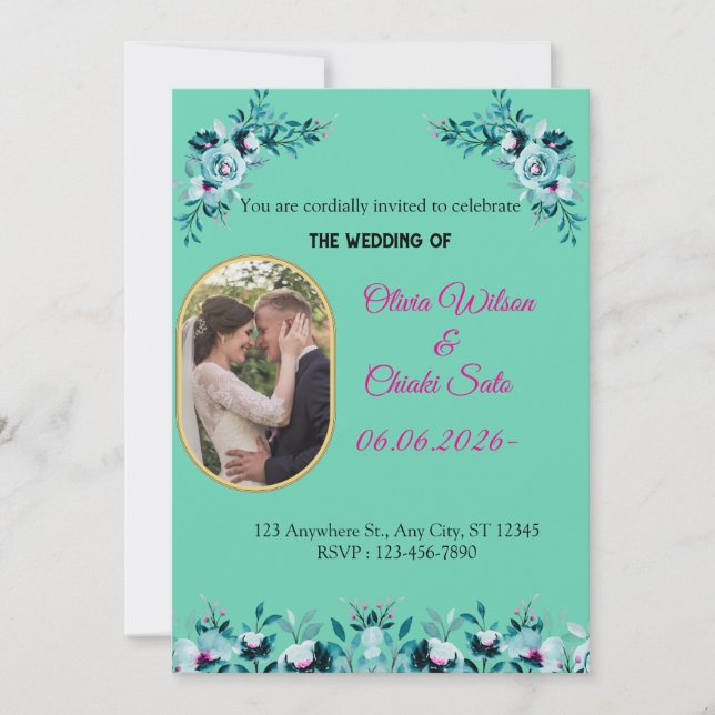 Mensaje Posterior a la Invitación de Boda Moderna (Anverso)