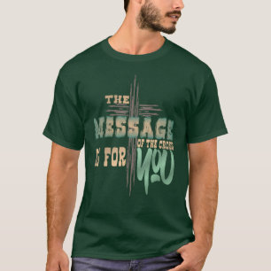 Mensaje religioso cristiano de camiseta cruzada