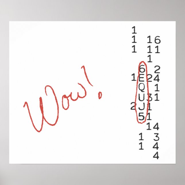 Mensaje SETI de señal de Wow (Frente)