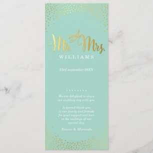 Menta del confeti del oro del PROGRAMA de la