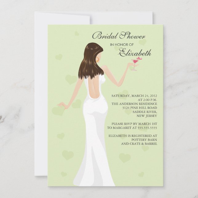 Menta nupcial de la invitación de la ducha de la (Anverso)