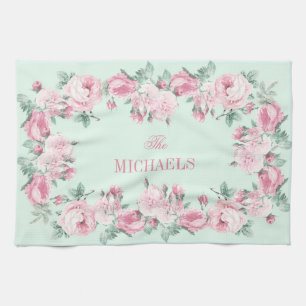 Menta personalizada del rosa de la toalla de