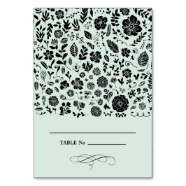 Menta | Tarjeta de mesa de Boda floral negro