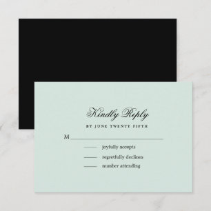 Menta Tarjeta RSVP de matrimonio Minimalista ele