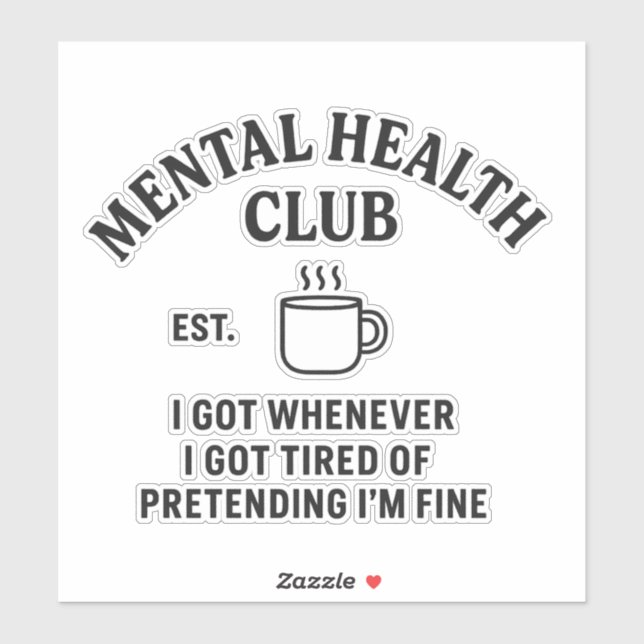 Mental Health Club - Pegatina de vinilo (Hoja)