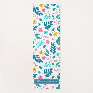 Mentalidad Movimiento Floral Yoga Mat