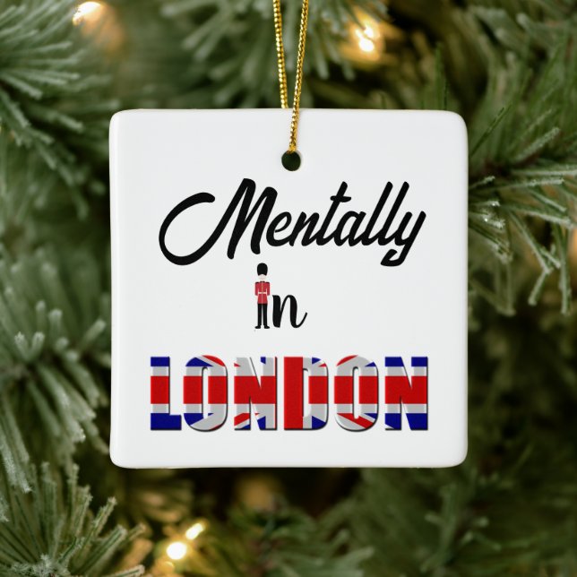 Mentalmente En Londres Ornamento Cerámico (Árbol)