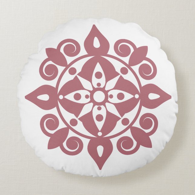 Mente fresca Mandala Diseño almohadas redondas (Anverso)