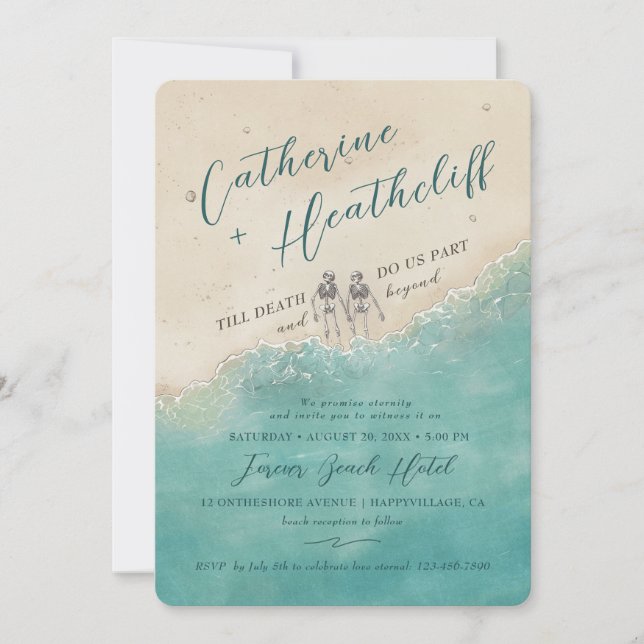 Mentira Aquí Por Siempre Con Tu Invitación De Boda (Anverso)