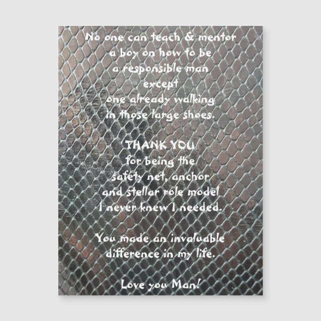 Mentor Gracias Magnética Tarjeta De Saludo (Anverso)