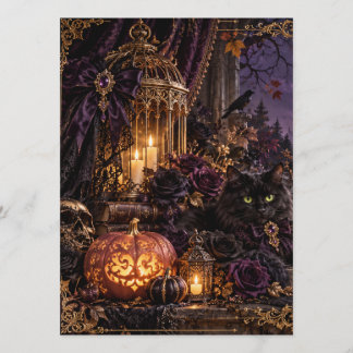MENÚ 幻想的なゴシックハロウィン メニューカード