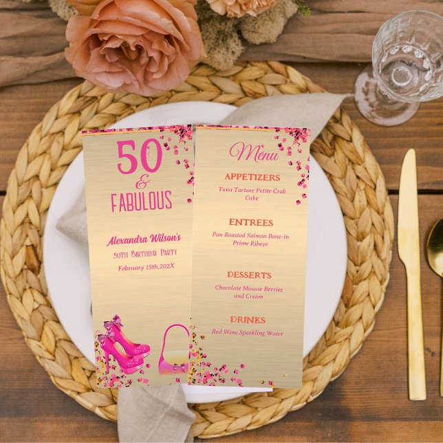 Menú 50 años de tacones altos rosados de oro para mujer (Subido por el creador)