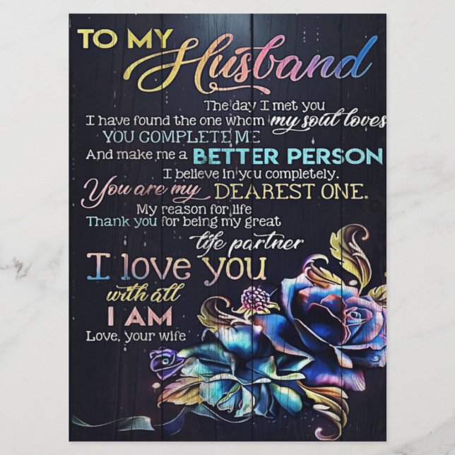 Menú A La Carta De Mi Marido, A Mi Regalo De Marido (Anverso)