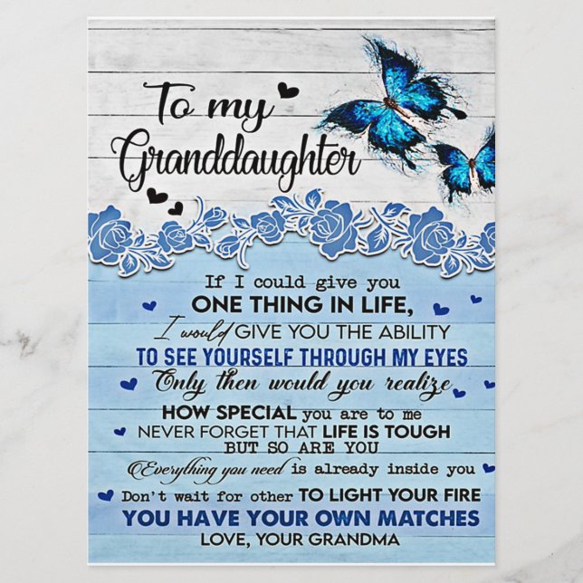 Menú A mi hija, regalo de mariposa, cumpleaños de la hi (Anverso)